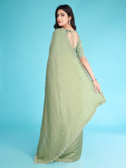 Stone Embroidery Tissue Saree