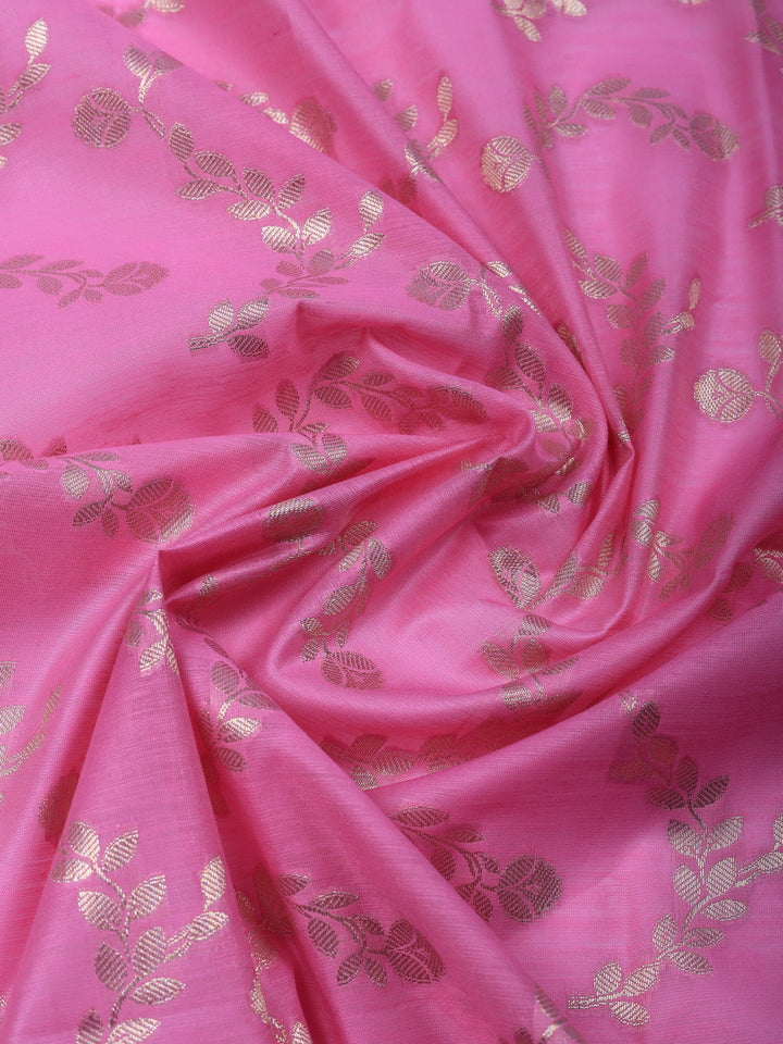 Woven Design Chanderi Unstitched Suit With Pant &amp; Dupatta