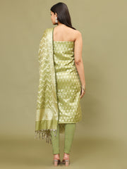 Woven Chanderi Unstitched Suit With Dupatta