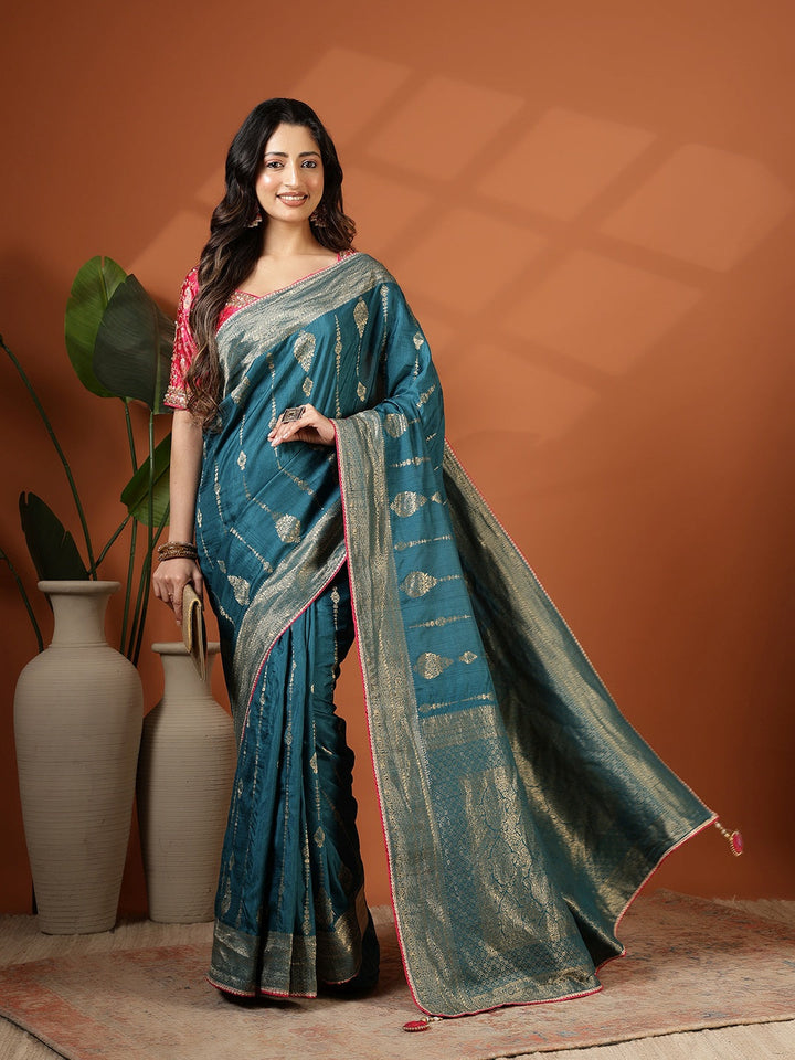 Embroidered Dola Silk Saree