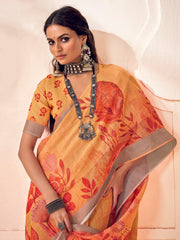 Digital Printed Cotton Saree