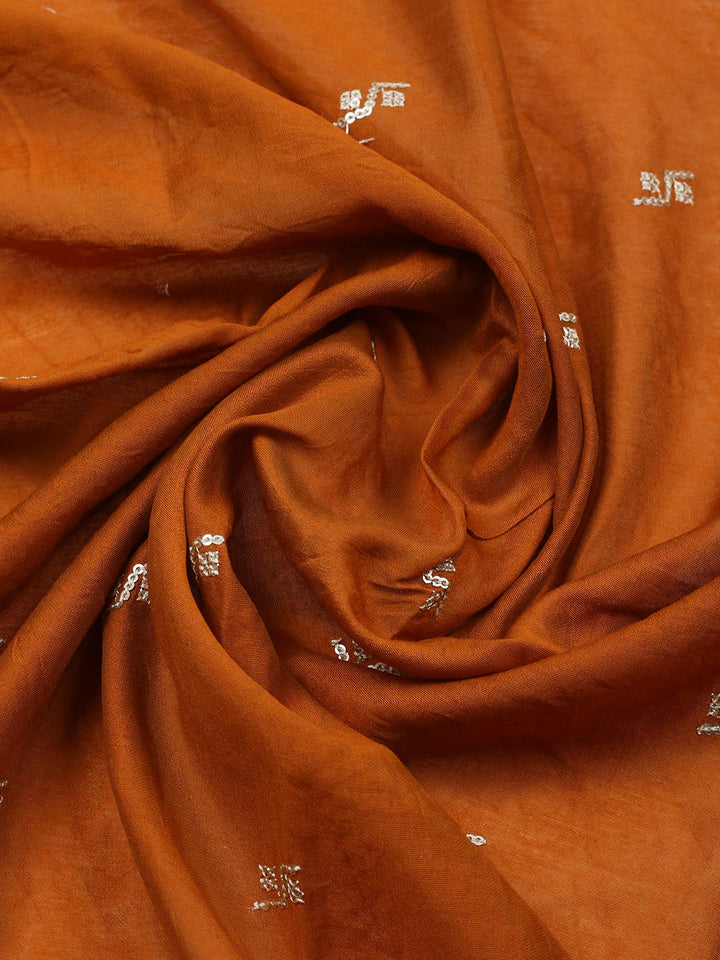 Embroidered Cotton Unstitched Suit With Pant &amp; Dupatta