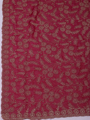 Floral Booti Embroidered Georgette Rani Saree