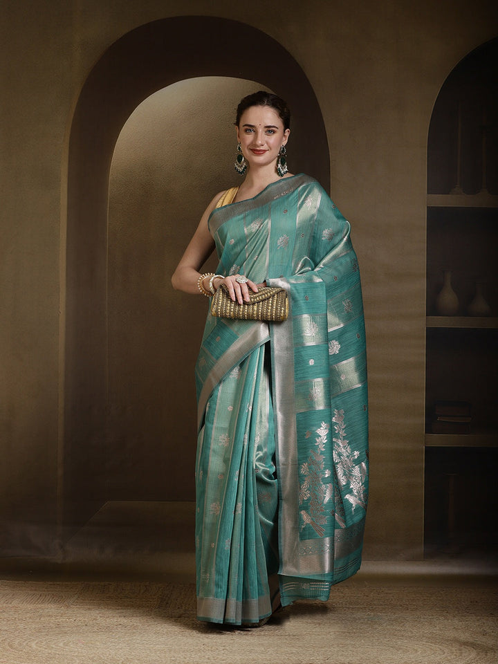 Woven Design Linen Blend Saree