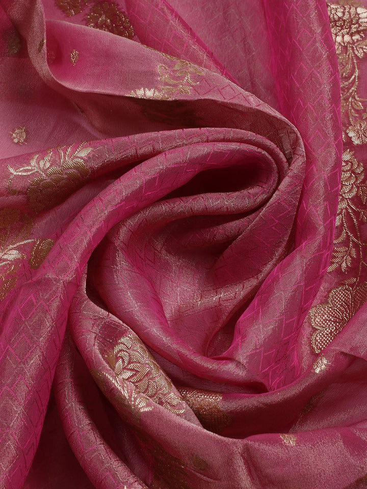 Woven Design Tissue Unstitched Suit With Dupatta