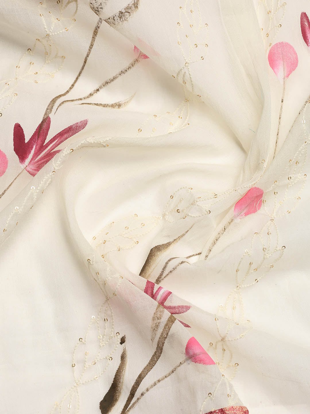Embroidered Cotton Blend Unstitched Suit With Dupatta