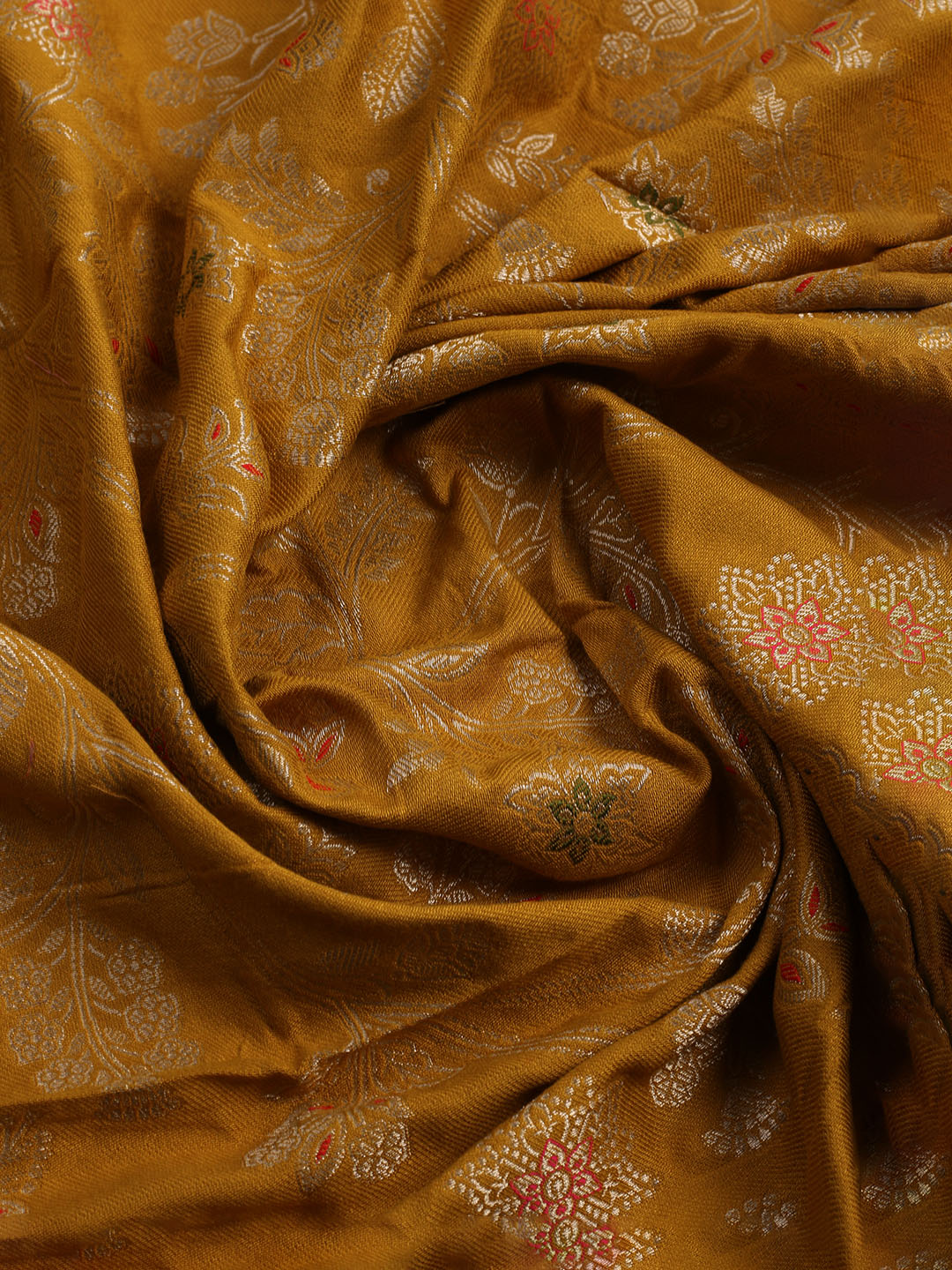 Pashmina Woven Design Unstitched Kurta With Pant &amp; Dupatta