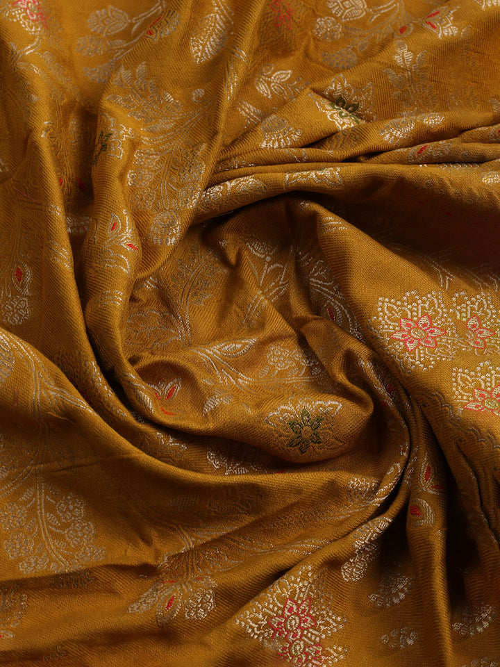 Pashmina Woven Design Unstitched Kurta With Pant &amp; Dupatta