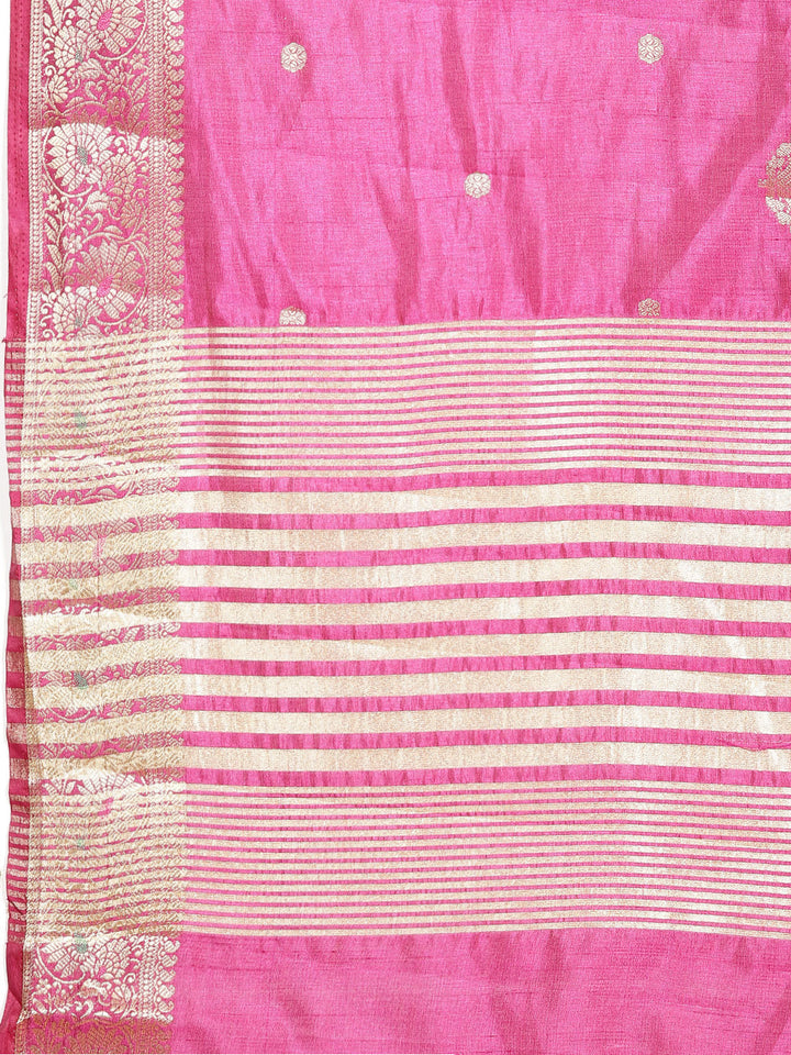 Plain Zari Border Art Silk Woven Saree