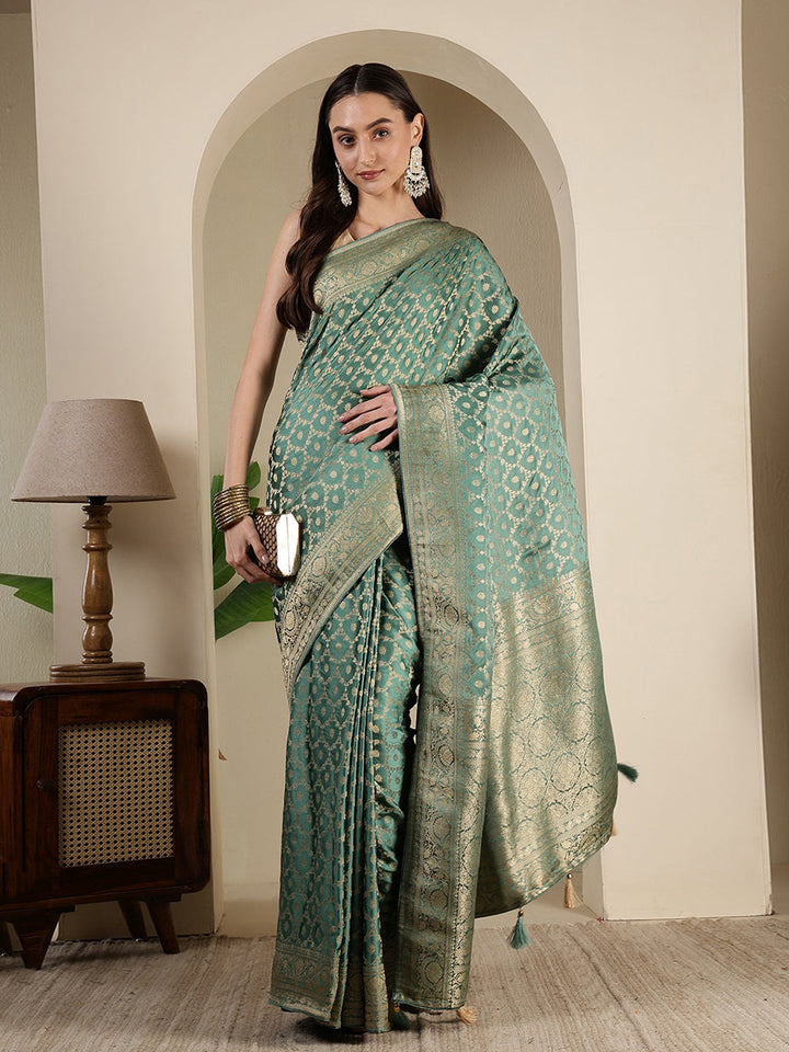 Woven Design Satin Saree