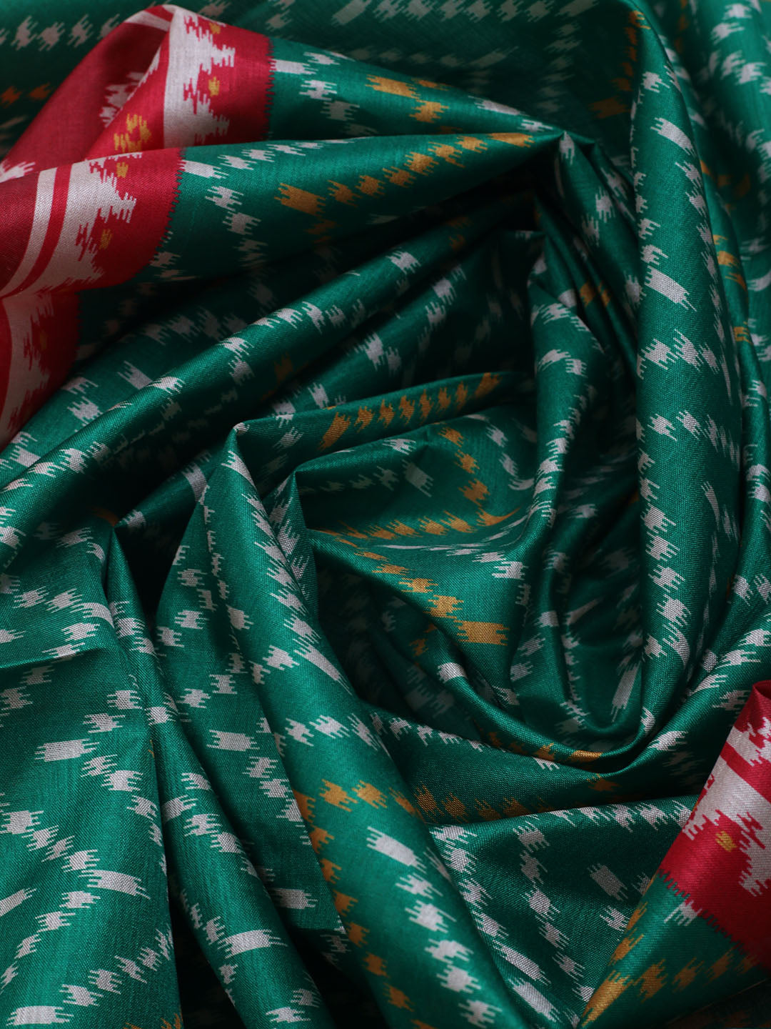 Patola Printed Tussar Unstitched Suit With Dupatta