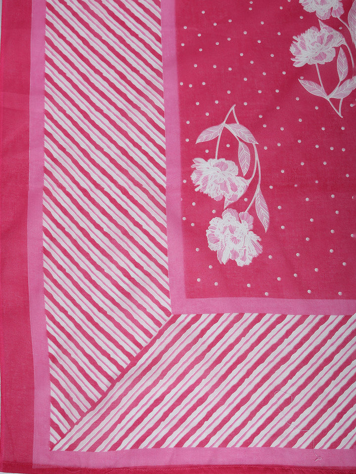Printed Cotton Kurta With Pant &amp; Dupatta