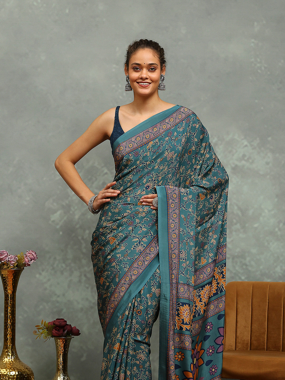 Digital Printed Crepe Saree
