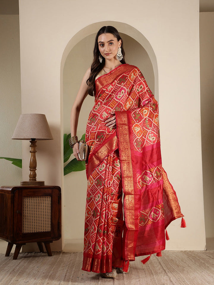 Digital Printed Art Silk Saree