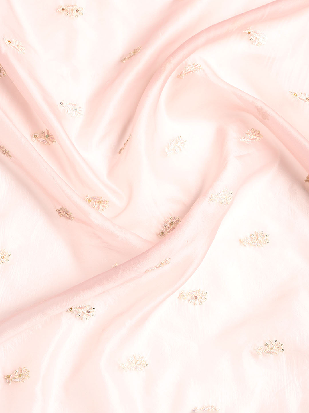 Chikan Work Organza Unstitched Suit With Dupatta