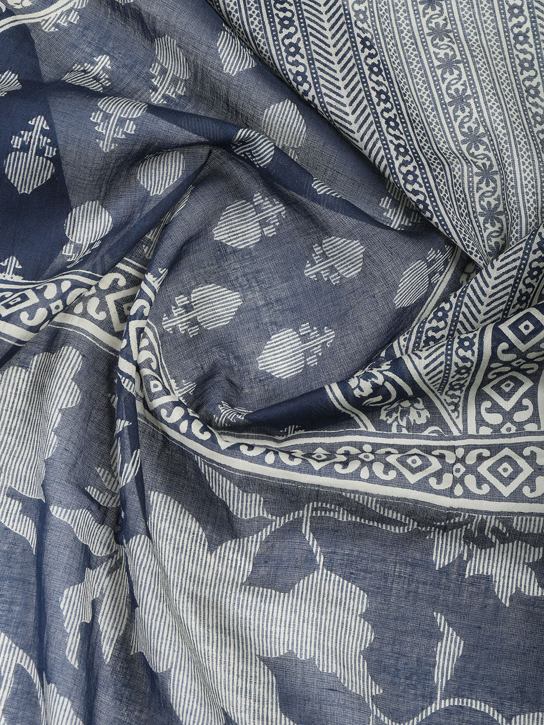 Printed Cotton Blend Unstitched Suit With Dupatta