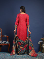 Printed Muslin Kurta With Pant & Dupatta