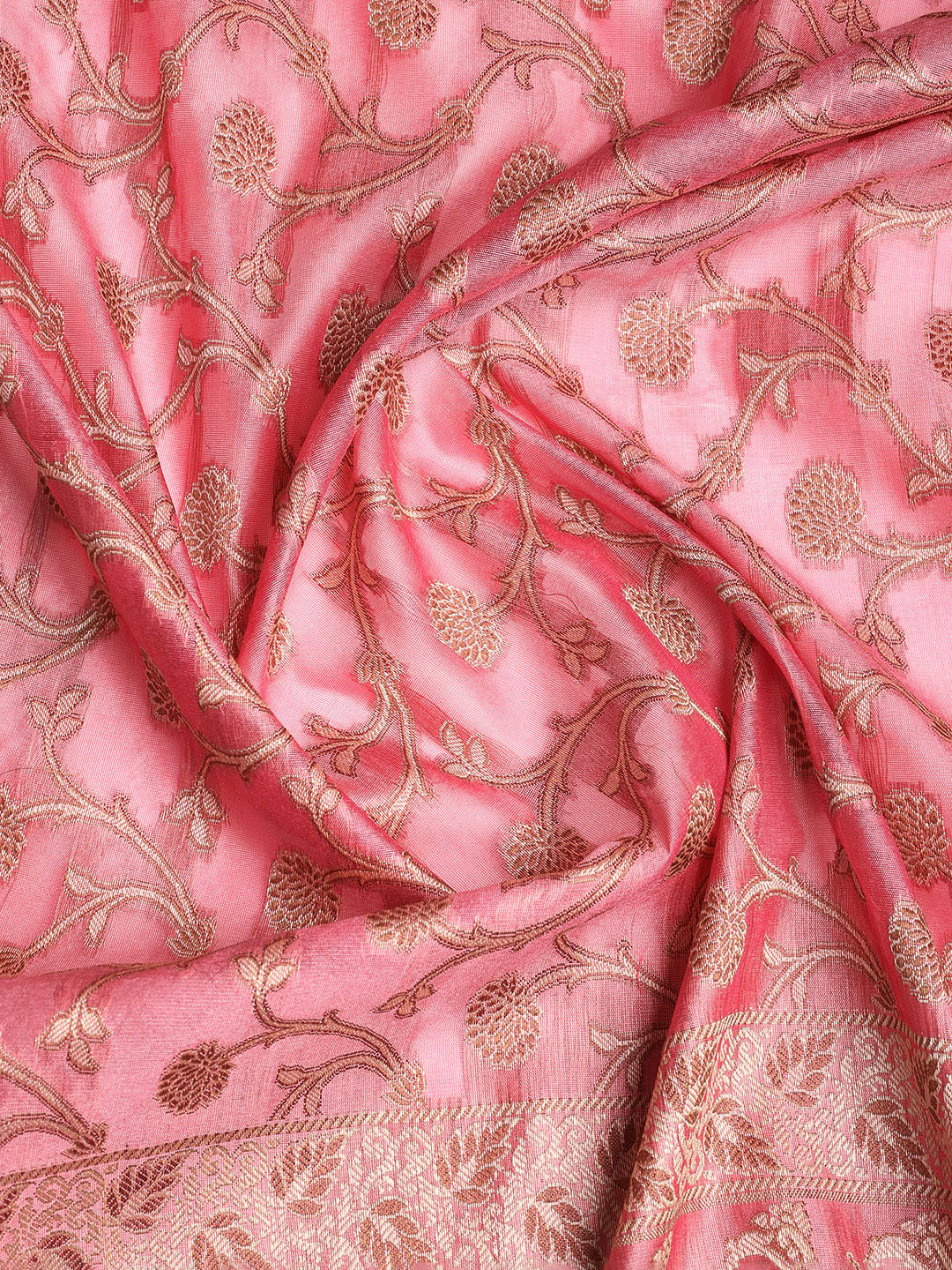 Woven Banarasi Chanderi Unstitched Suit With Dupatta