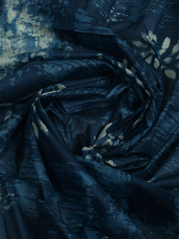 Printed Cotton Unstitched Suit With Pant &amp; Dupatta
