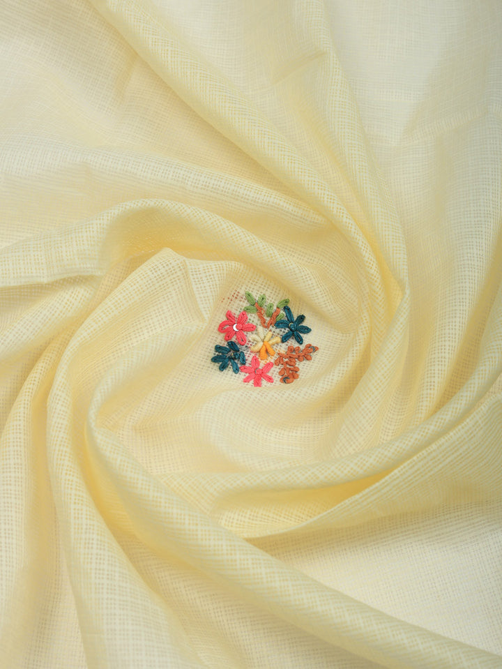 Embroidered Cotton Blend Unstitched Suit With Pant &amp; Dupatta