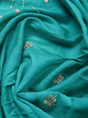 Embroidered Cotton Unstitched Suit With Pant & Dupatta