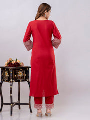 Neck Patti Cotton Kurta With Pants