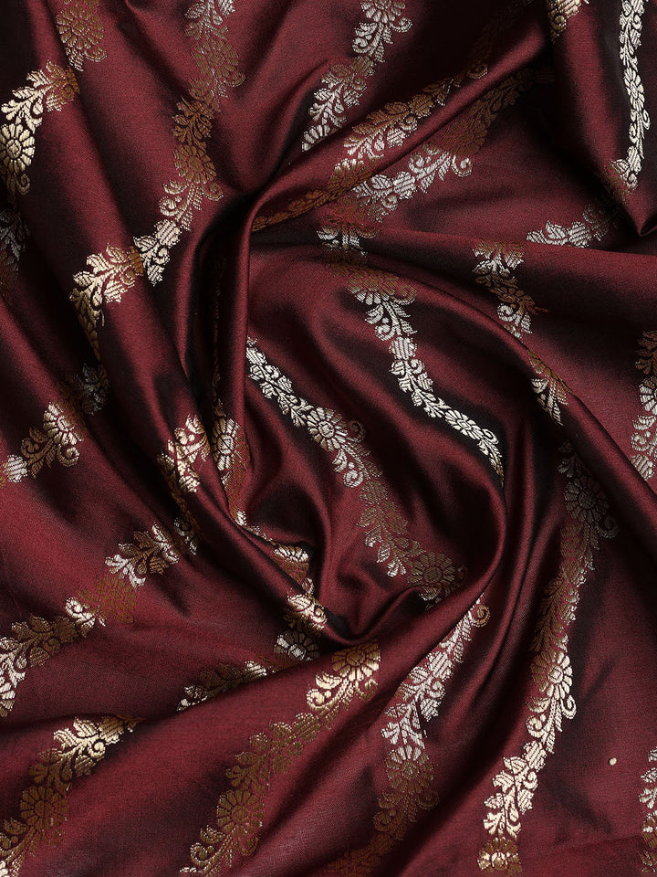 Woven Banarasi Chanderi Unstitched Suit With Dupatta