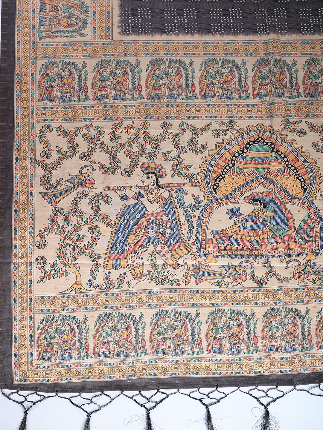 Printed Tussar Silk Saree