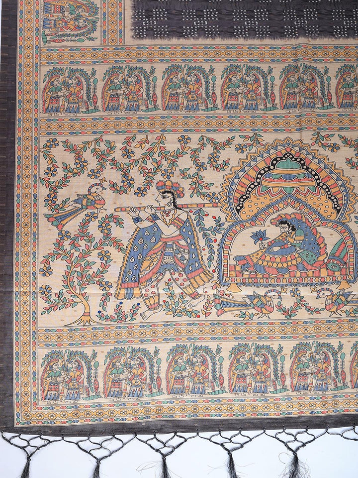 Printed Tussar Silk Saree