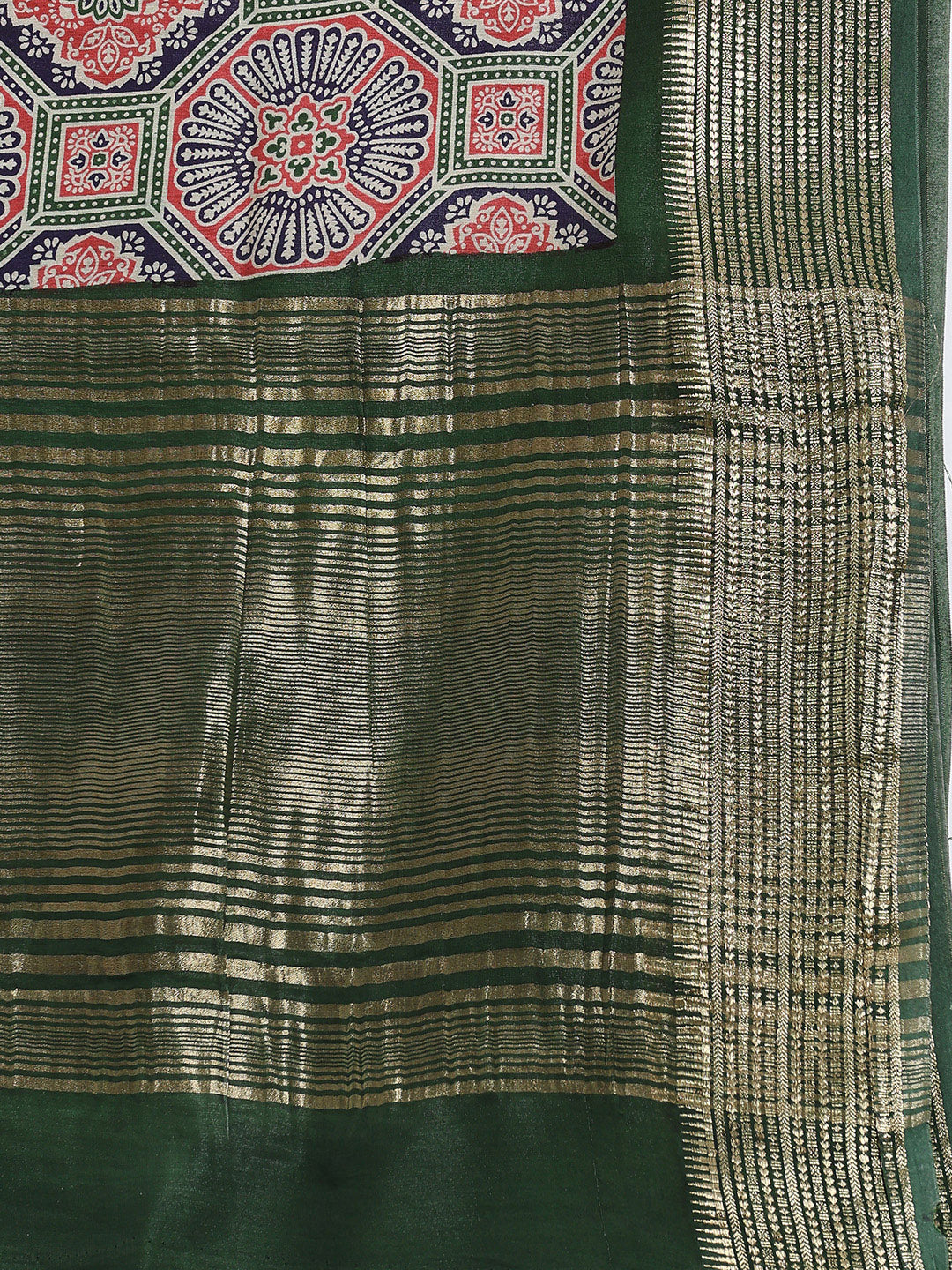 Digital Printed Cotton Blend Woven Saree