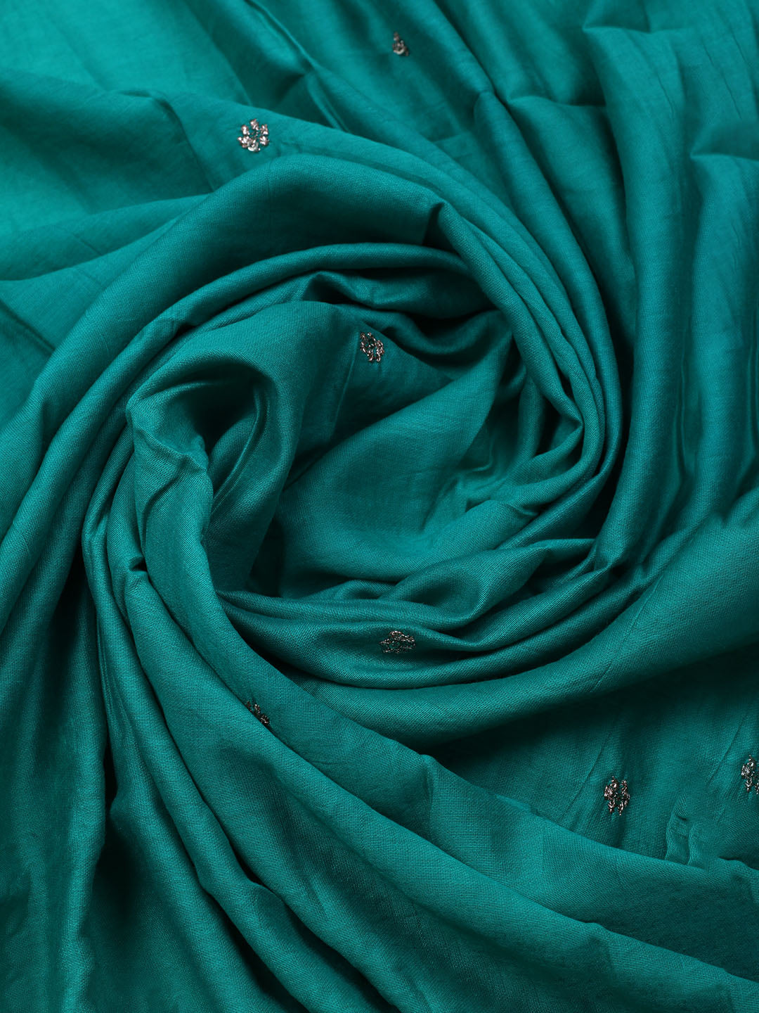 Neck Embroidered Chanderi Unstitched Suit With Dupatta