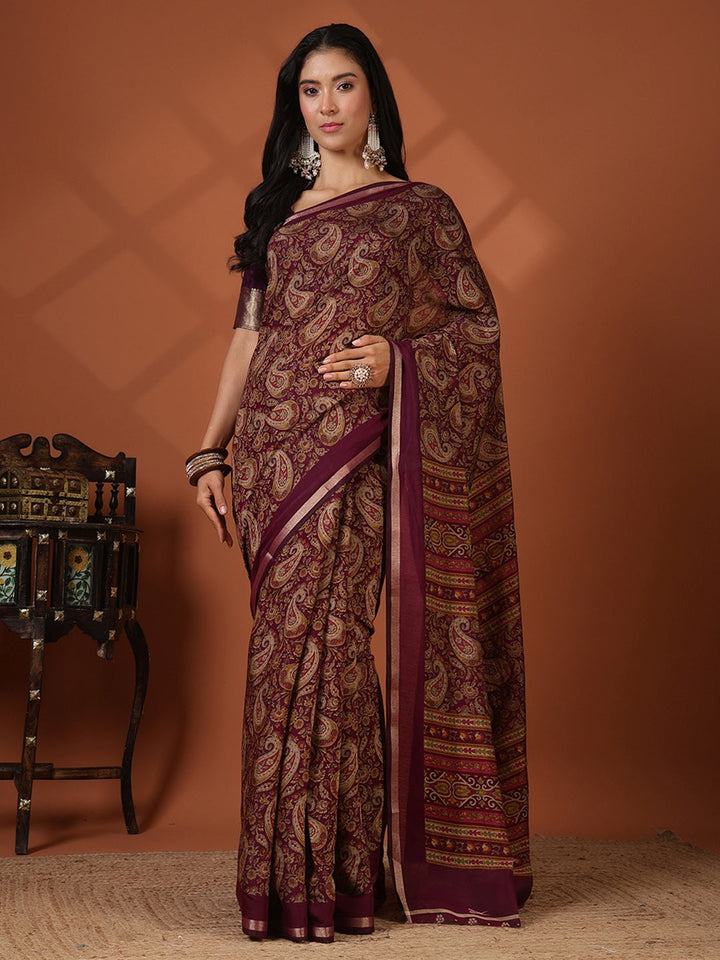 Digital Printed Art Silk Saree