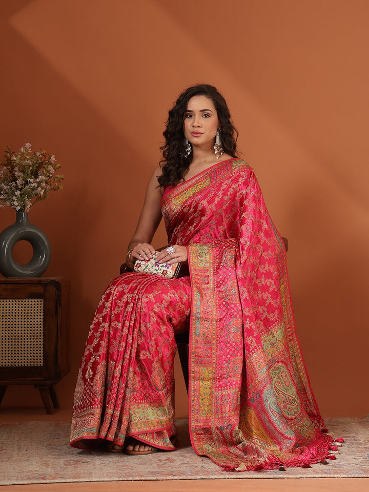 Woven Design Satin Saree