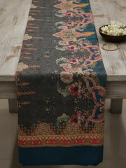 Embroidered Chanderi Unstitched Suit With Pant & Dupatta