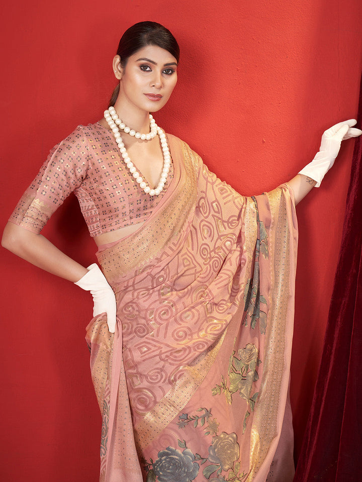 Zari Border Georgette Saree