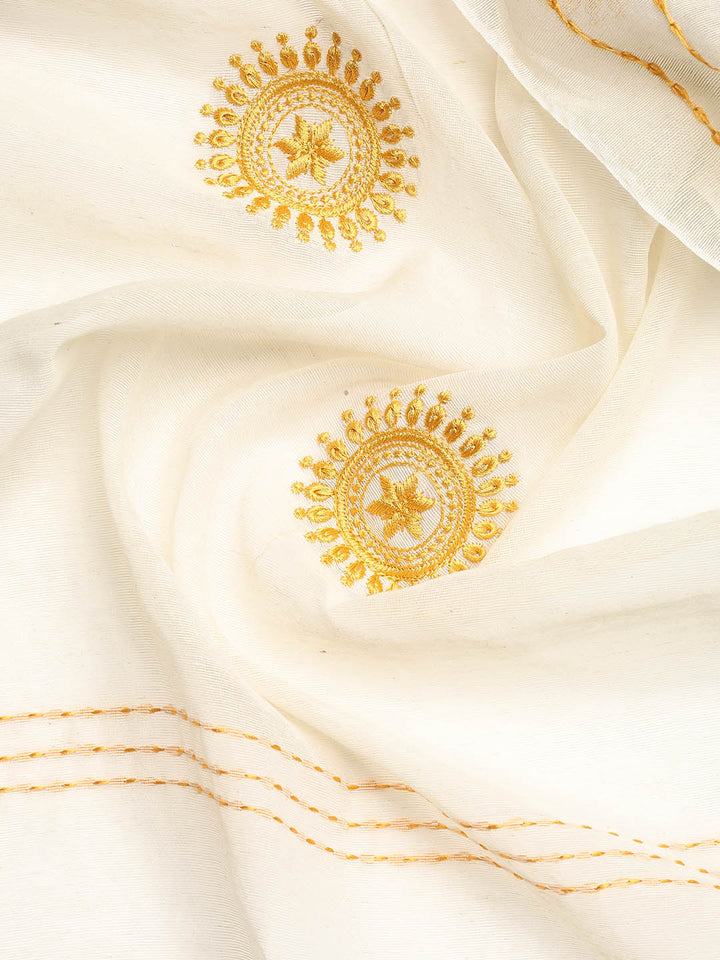 Embroidered Cotton Blend Unstitched Suit With Dupatta