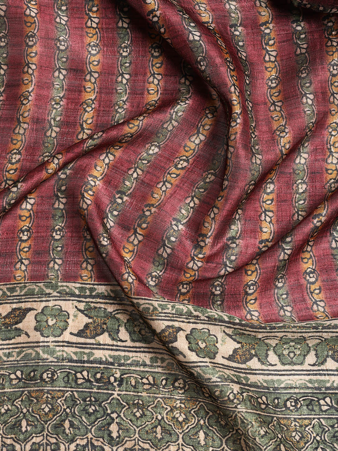 Printed Tussar Unstitched Suit With Dupatta