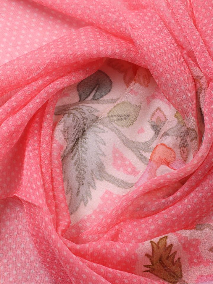 Printed Muslin Unstitched Suit With Pant &amp; Dupatta