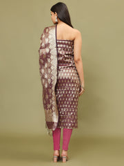 Woven Chanderi Unstitched Suit With Dupatta