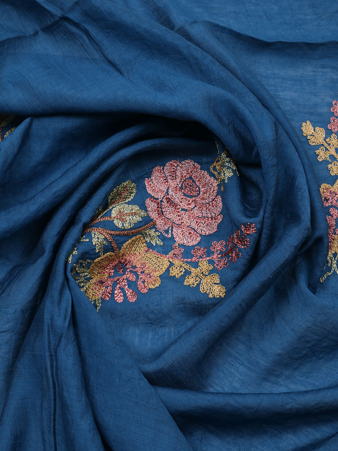 Embroidered Muslin Unstitched Suit With Pant &amp; Dupatta