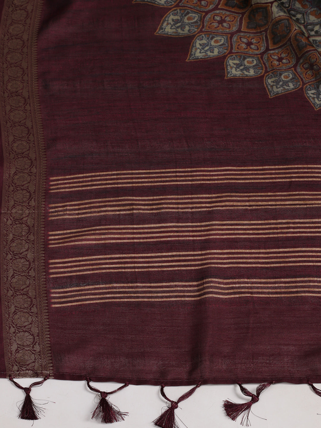 Printed Tussar Saree
