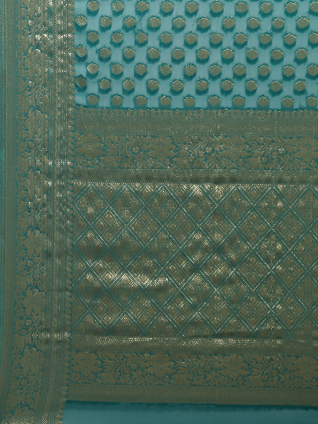 Zari Border Booti Chiffon Woven Saree