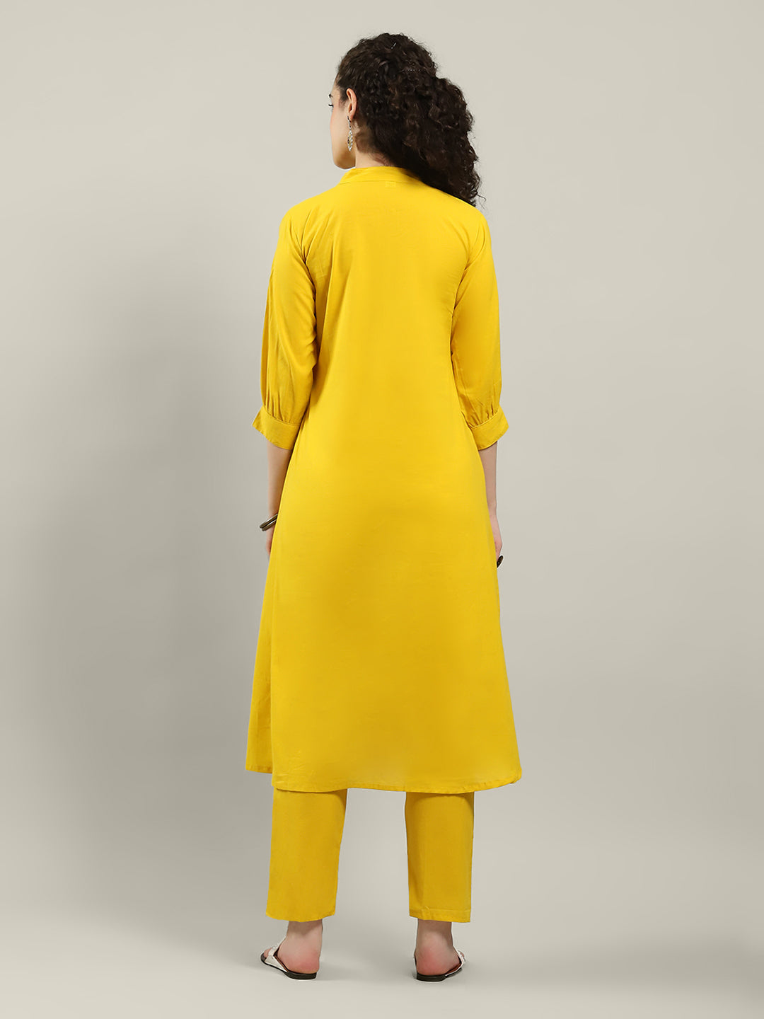 Printed Cotton Blend Kurta With Pants