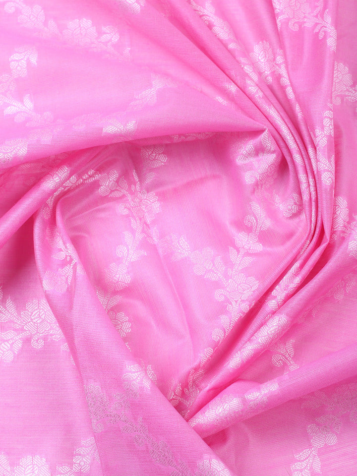Woven Design Chanderi Unstitched Suit With Pant &amp; Dupatta