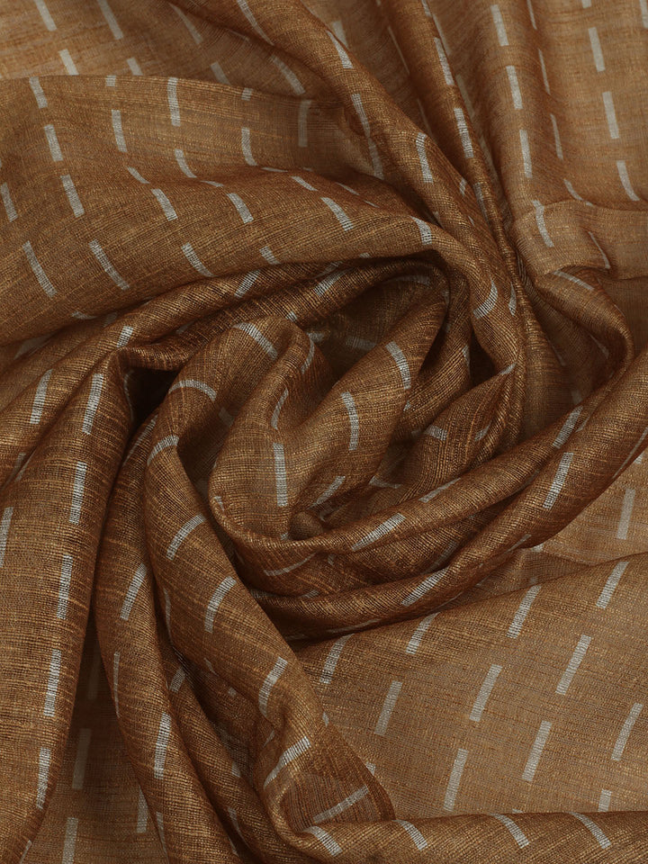 Printed Chanderi Unstitched Suit With Pant &amp; Dupatta