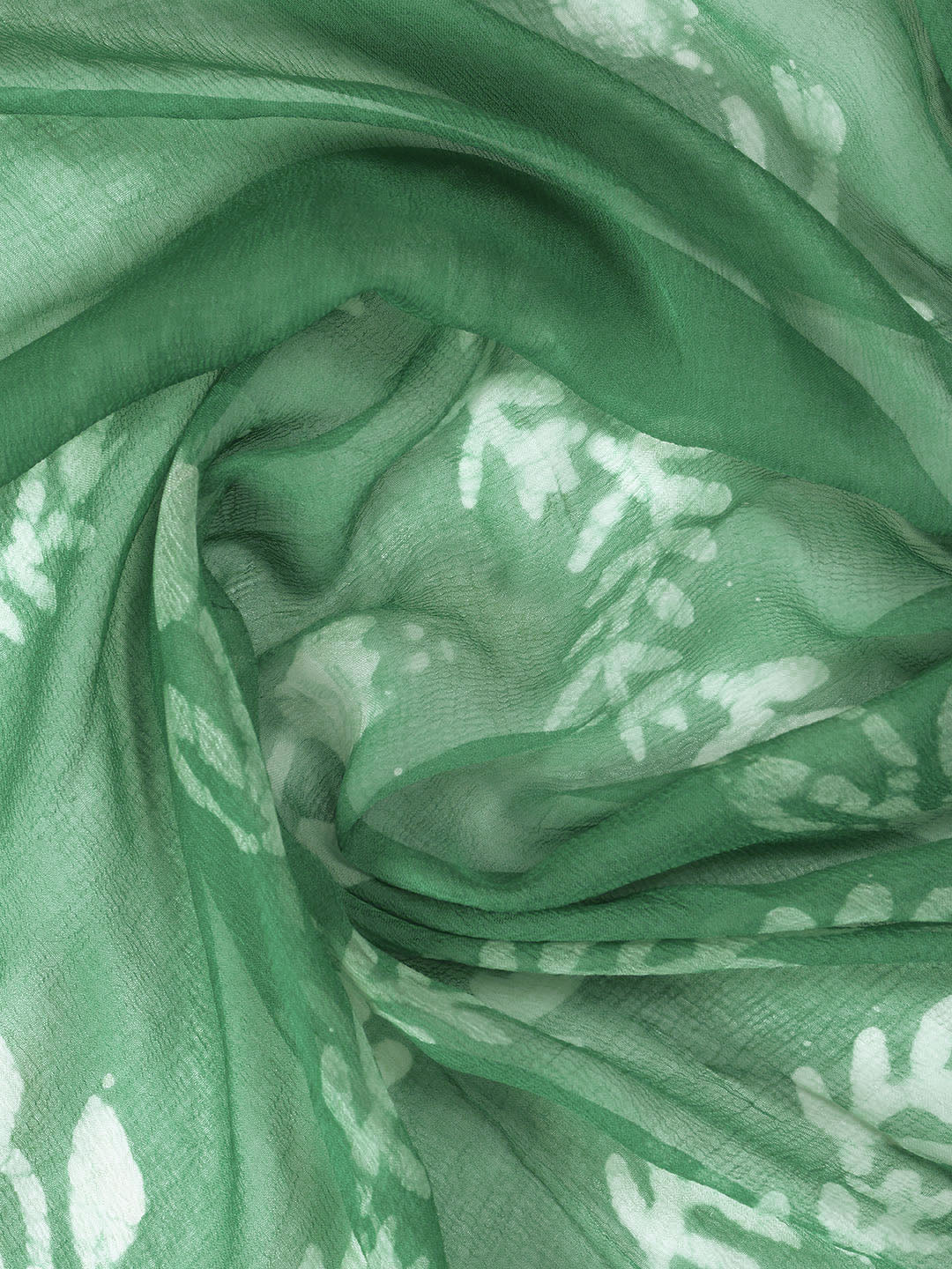 Green Printed Cotton Blend Unstitched Dress Material