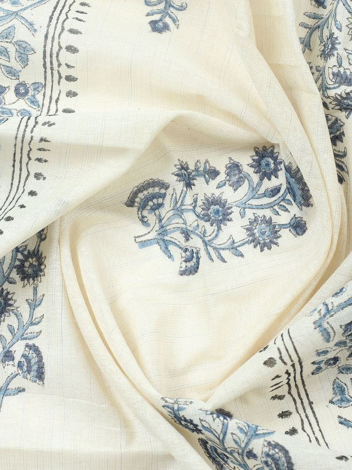 Printed Cotton Blend Unstitched Suit With Pant &amp; Dupatta