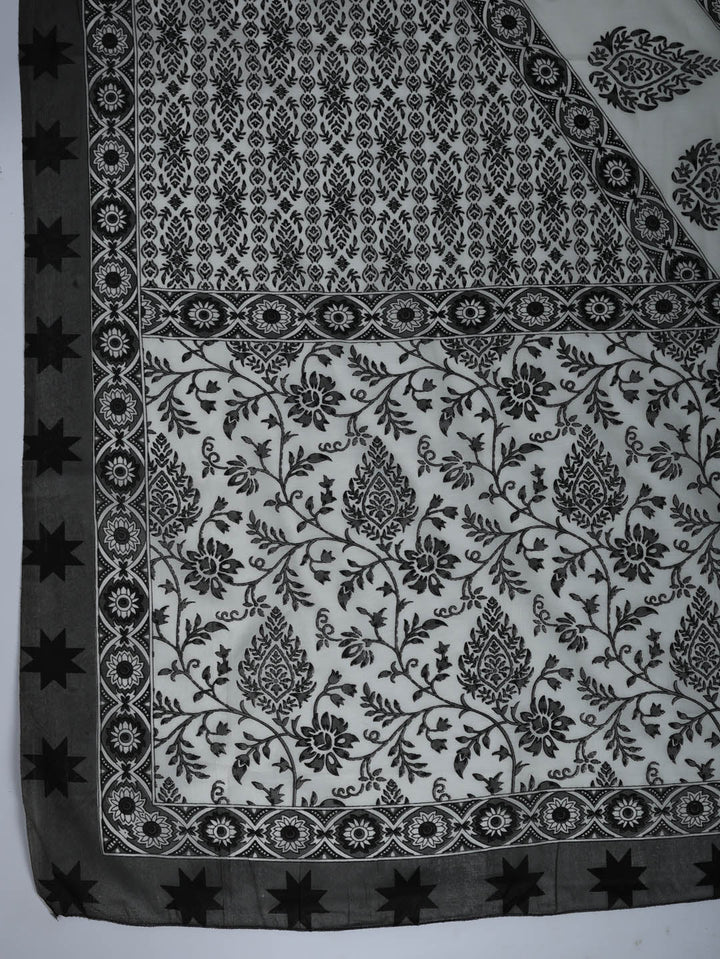 Printed Cotton Blend Suit With Pant &amp; Dupatta