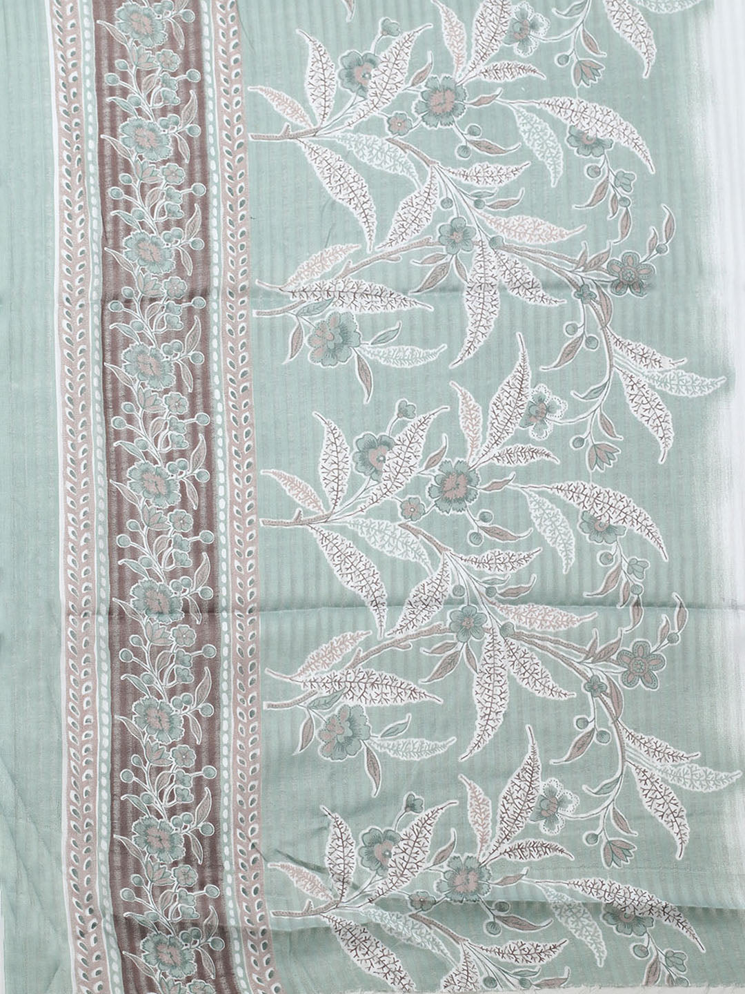 Printed Cotton Blend Unstitched Suit With Pant &amp; Dupatta