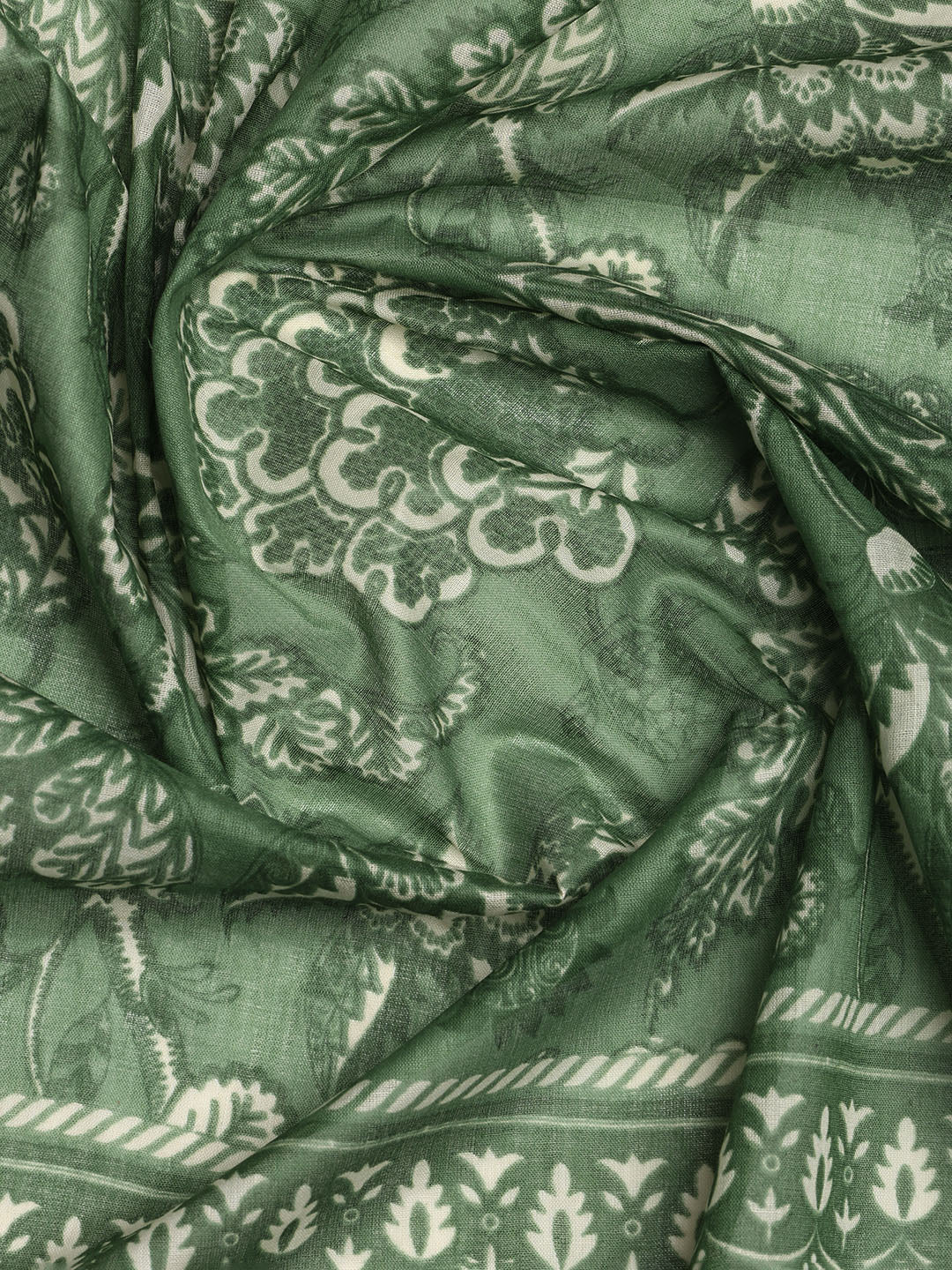 Patch Neck Cotton Blend Unstitched Suit With Dupatta